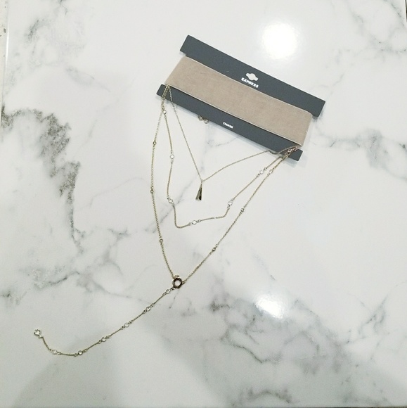 Gold and Cream Choker Necklace Set • Express - Picture 4 of 7